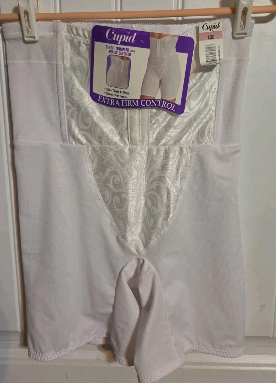 Cupid Thigh Trimmer W/waist Cincher White Size L Style 5059